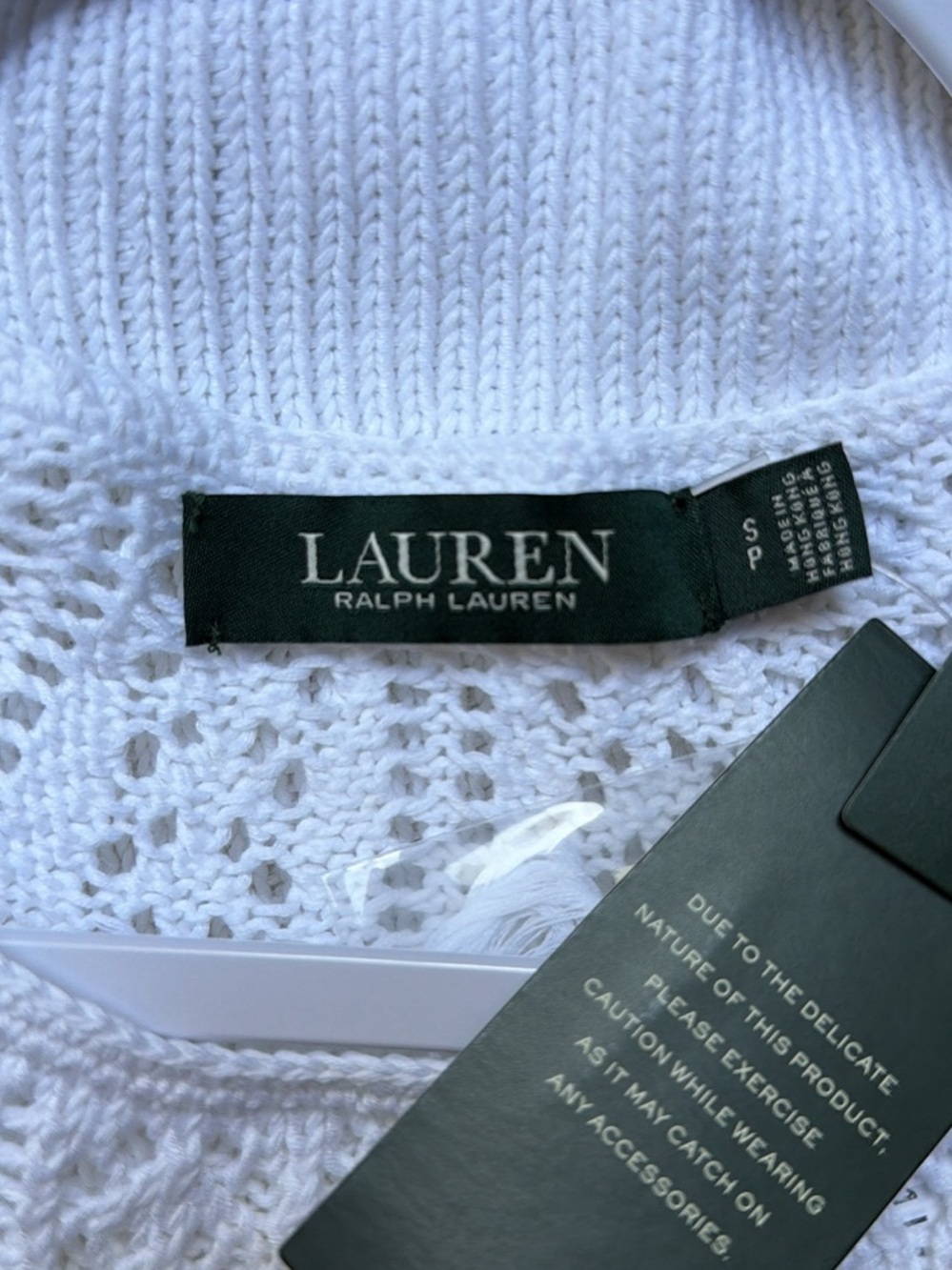 Ralph Lauren White Knit Short-Sleeve Sweater Top - Picture 3 of 3